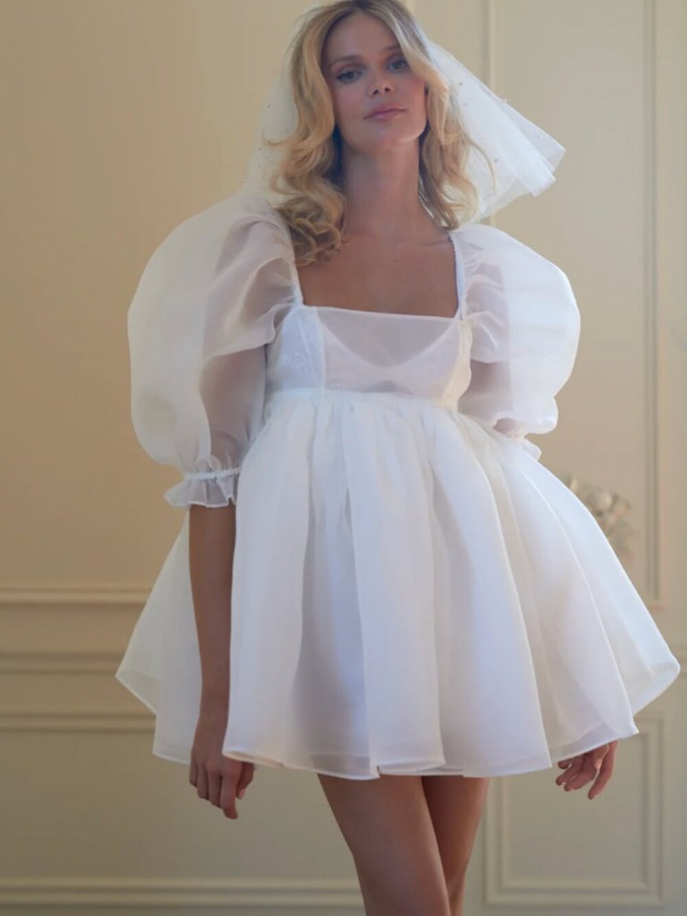 Selkie Puff Dress in Ivory